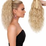 Falowany Kucyk na Klipsie 35 cm – Jasny Blond (16T613)