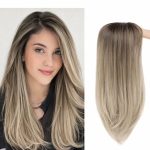 Topper do włosów 55-56 cm – blond ombre z ciemnymi odrostami