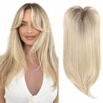 Topper do włosów – 55,88 cm | Jasny Blond z Naturalnym Przejściem