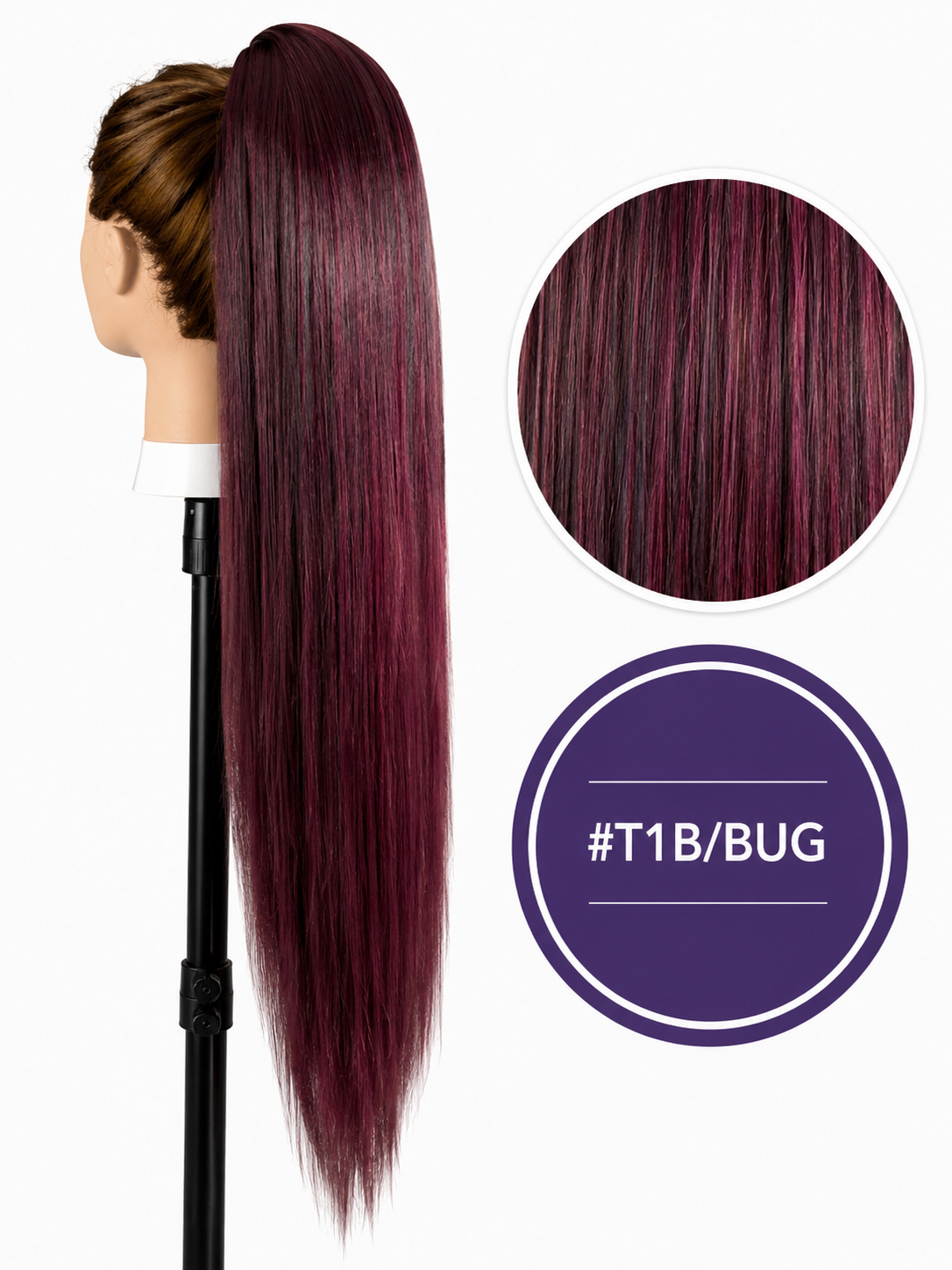 82E5C6F8-462B-4A61-AB50-1C66B64C9CAA Kucyk na siatce #T1B/BUG – Burgundowe Ombre - obrazek 1