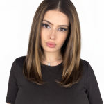 Premium Peruka brąz z karmelowymi refleksami 35 cm Carolin NTEG8/6112