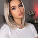 Premium Peruka chłodny blond z ciemnym odrostem 25 do 30 cm Ella NT10A/H56C