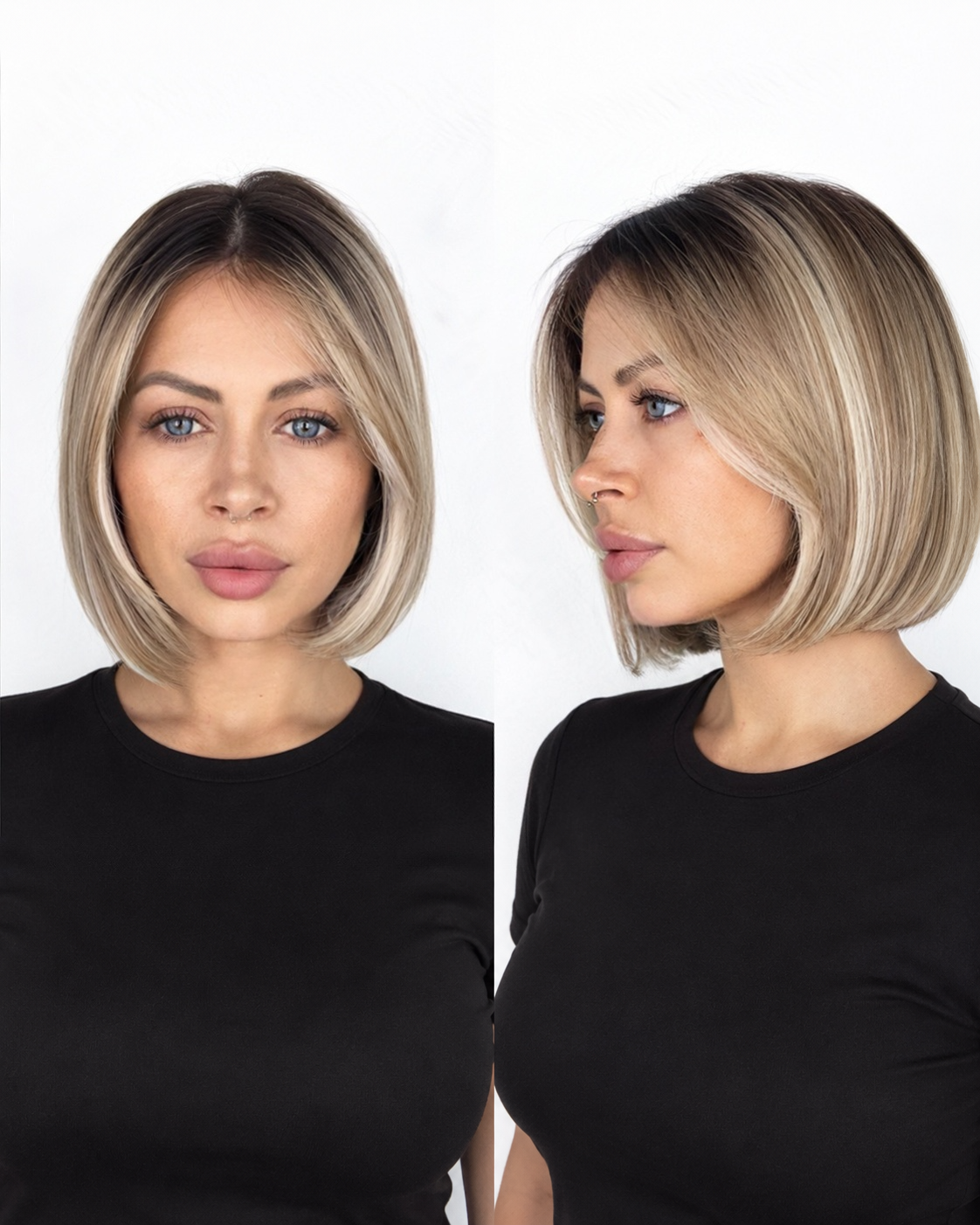 IMG_2429 Premium Peruka beżowy blond z ciemniejszym odrostem 20–25 cm Elza 15 - obrazek 1